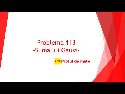 Problema 113: Suma lui Gauss #profuldemate #teme #matematica #scoala