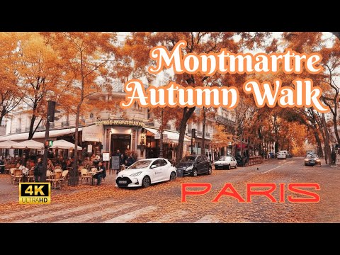 [4K] Experience the Magic of Autumn in Paris | Montmartre Walking Tour with Falling Leaves 🍃