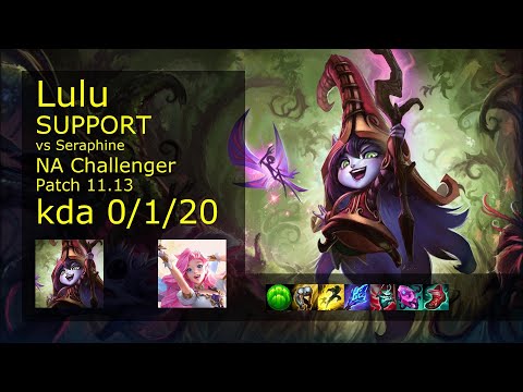 Lulu Support & Jinx vs Seraphine & Vel'Koz - NA Challenger 0/1/20 Patch 11.13 Gameplay