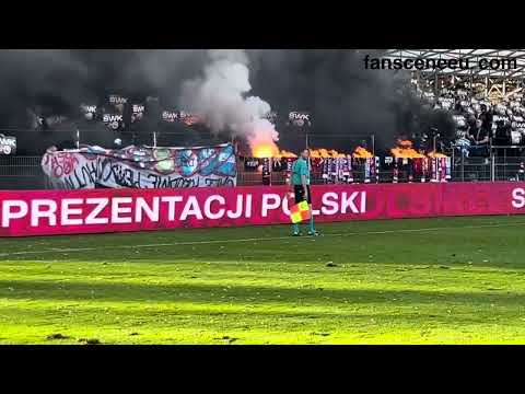 HUTNIK KRAKÓW - Wisła Kraków (29.10.2025) doping, oprawy i palenie barw
