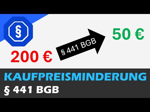 Reduction of purchase price, § 441 BGB - Law of obligations AT 14
