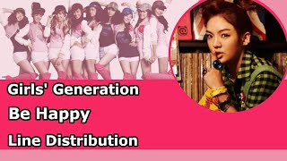 Girls' Generation 소녀시대 - Be Happy 웃자 Line Distribution/Color Coded Lyrics