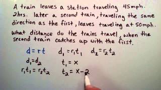 How to Solve a Uniform Motion Problem , Intermediate Algebra , Lesson 40