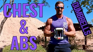 Chest and Abs Dumbbell Workout - No Bench Needed