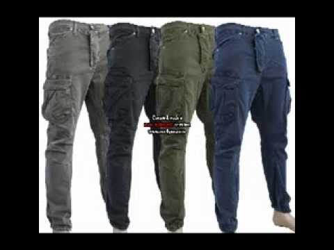 pantaloni cargo stretti uomo