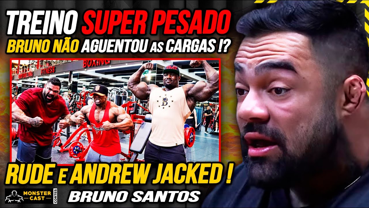 TREINO OLYMPIA com ANDREW JACKED e RUDEBOY ! BRUNO SANTOS NÃO AGUENTOU !? | BRUNO SANTOS