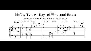 McCoy Tyner - Days of Wine and Roses - Piano Transcription (Sheet Music in Description)