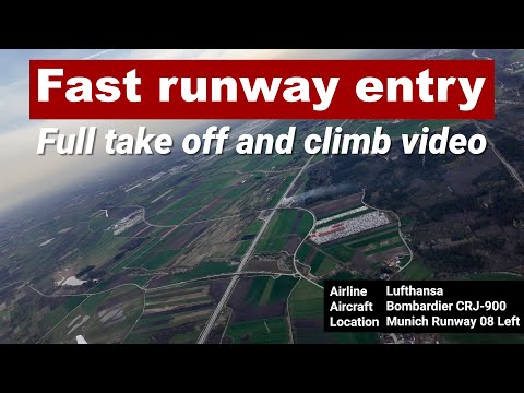 Lufthansa fast take off | Bombardier CRJ-900 | fire on the motorway | Munich airport | 4K |