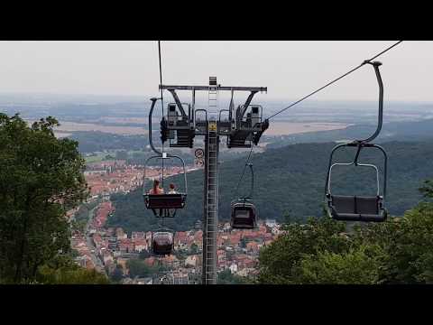 Спуск с горы на канатной дороге