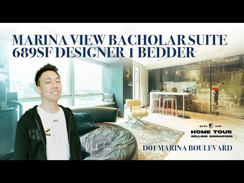 $1.8M Marina View Designer Bachelor Suite 1 Bed @ D01 Marina Boulevard | Singapore Home Tour Ep. 227