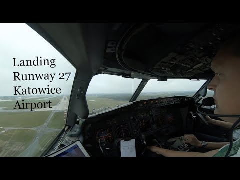 Landing runway 27 Katowice (Pyrzowice) Airport (KTW EPKT).