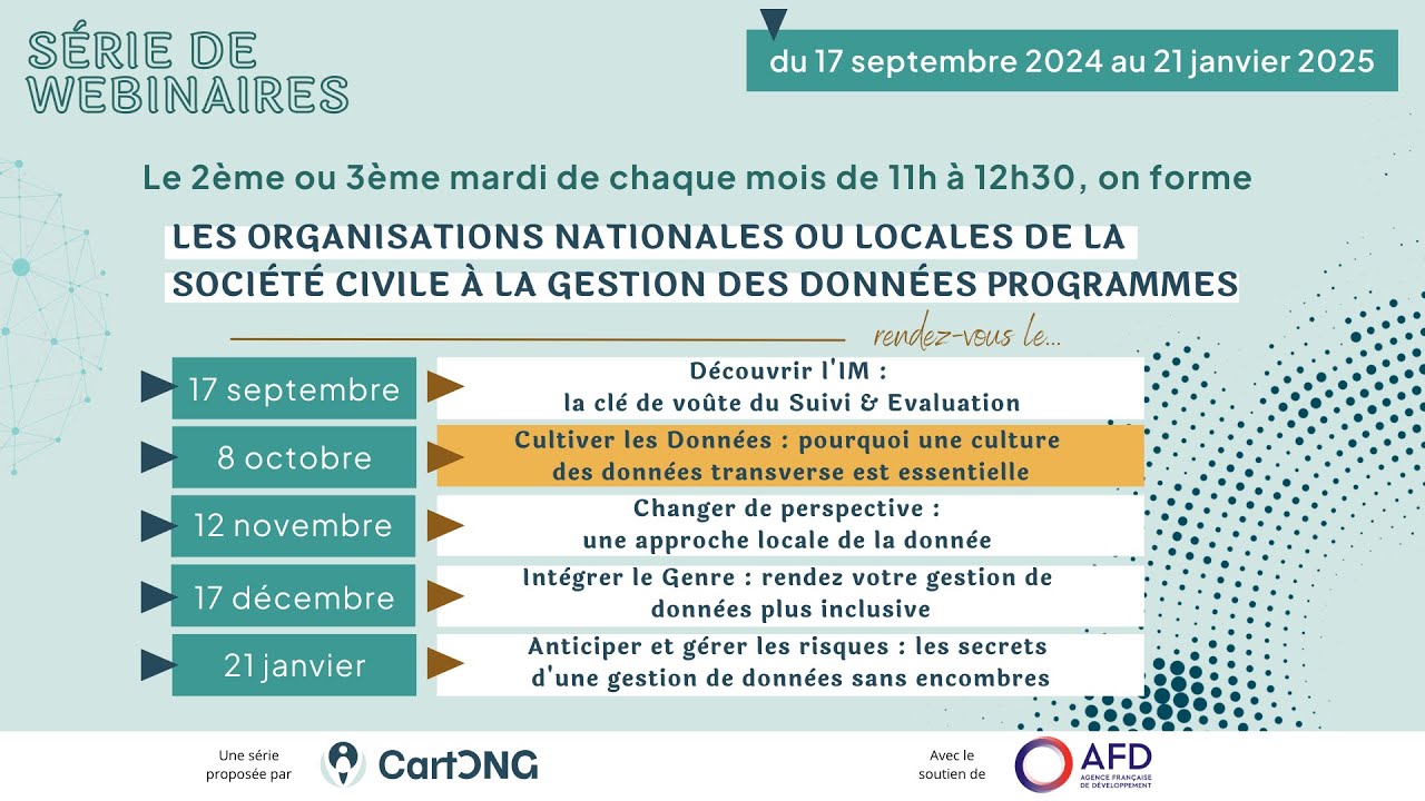 Webinaire : Cultiver les Données : pourquoi une culture des données transverse est essentielle.