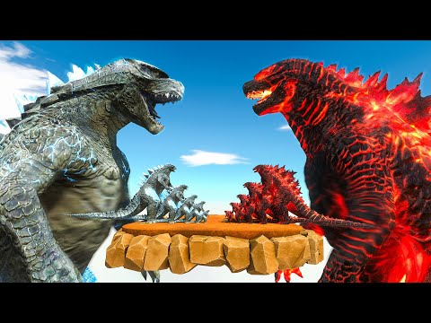 Legendary Godzilla War - Growing Godzilla 2014 VS Thermo Godzilla, Size Comparison Godzilla