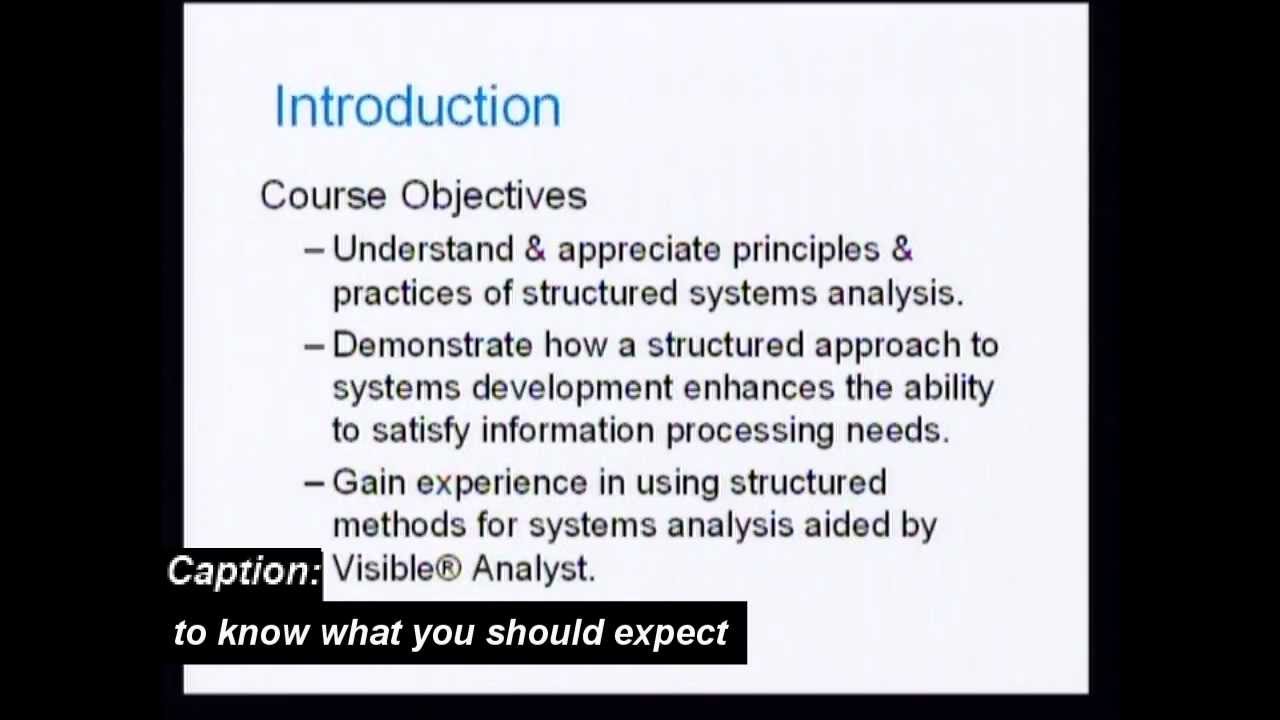 eLearning Overview: Applied Structured Systems Analysis