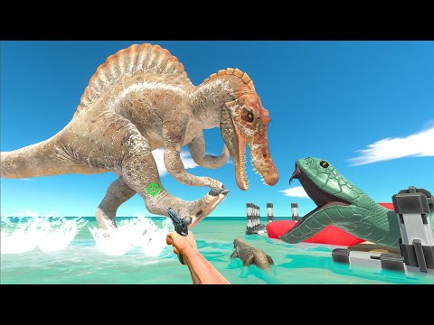 FPS Avatar Rescues Reptiles and Fights Spinosaurus and Dinosaurs - Animal Revolt Battle Simulator