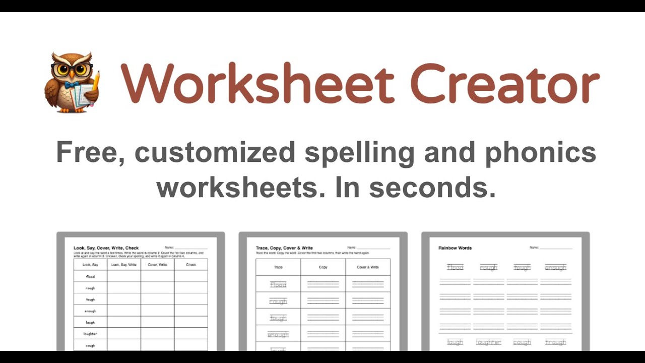 🎉 Introducing Worksheet Creator - Effortlessly Generate Spelling Worksheets in Seconds