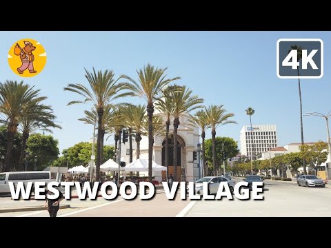 Westwood Village Los Angeles Walking Tour | 4k Ultra HD | 🔊 Binaural Sound