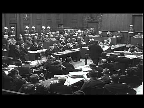 Hermann Goering answers Chief Prosecutor Robert H Jackson during the Nuremberg tr...HD Stock Footage