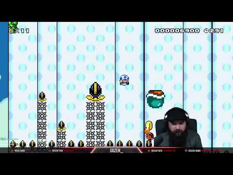 Clearing "Spikes in the Clouds"  a "Kaizo for Noobs" Super Expert Level in Super Mario Maker 2