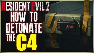 HOW TO BLOW UP THE C4 - DETONATE THE C4 IN WEST STORAGE ROOM - RESIDENT EVIL 2 REMAKE