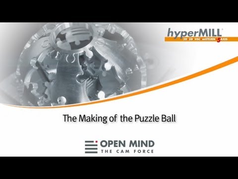 Puzzle Ball - programmed by hyperMILL, cutting with a 5axis machine 