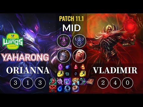 JAG Yaharong Orianna vs Vladimir Mid - KR Patch 11.1