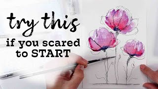 for REAL Beginners - The BEST way to START painting a Watercolour Flower