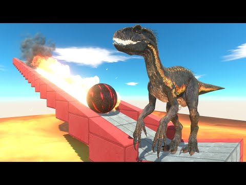 The molten ball flows over the units from above - Animal Revolt Battle Simulator