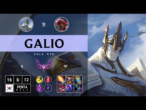 Galio Mid vs Katarina: Pentakill, Legendary - KR Master Patch 14.15