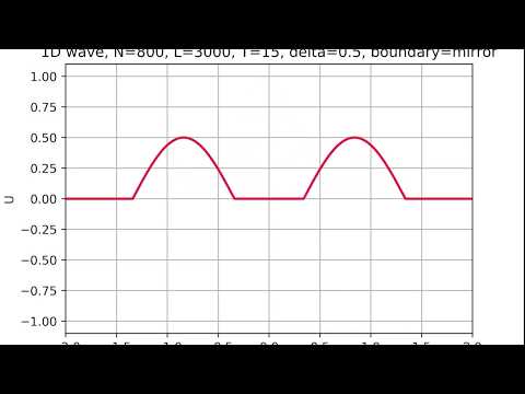 1D Wave Equation: Mirroring Boundary Conditions
