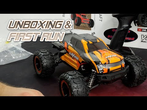 Loolinn Ravage 1/16th Mini Monster Truck - Unboxing & First Run [German]