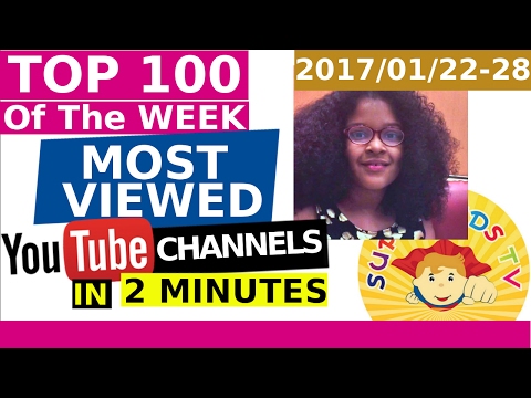 TOP 100 Most VIEWED YouTube Channels OF THE WEEK - IN 2 MINUTES (January 22-28, 2017)