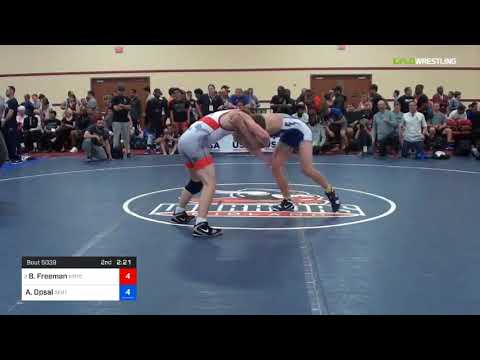 2018 Marine Corps US Open/UWW Junior Freestyle 65 Rnd Of 64 - Ben Freeman (MRTC) Vs. Alec Opsal (A