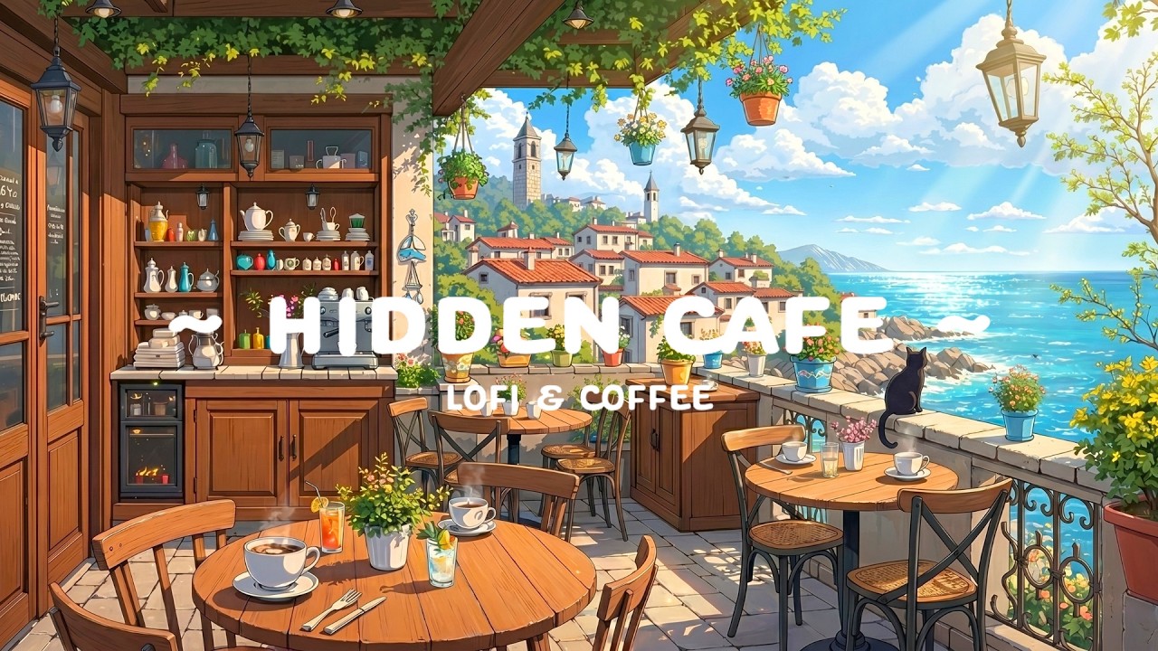Hidden Summer Café ☕ Relaxing Lofi Beats for Study & Work 🌊 Peaceful Coastal Coffee Ambience