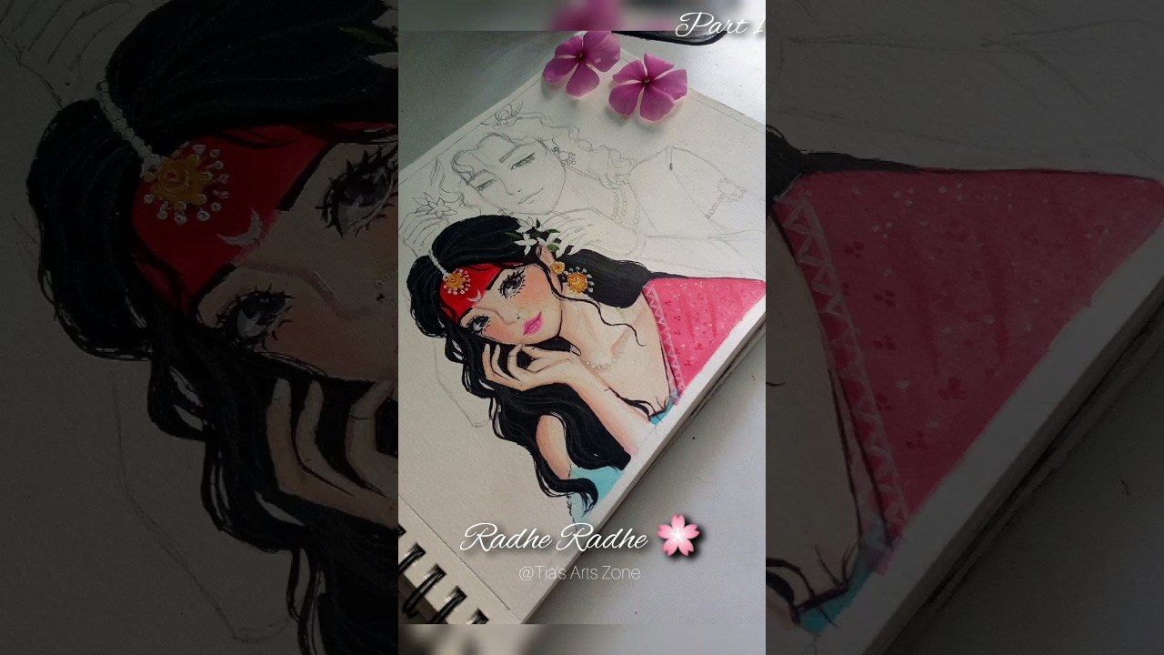 why is she looking a like simple kharel ?🤯🤔 #tranding #radha #sketch #shorts