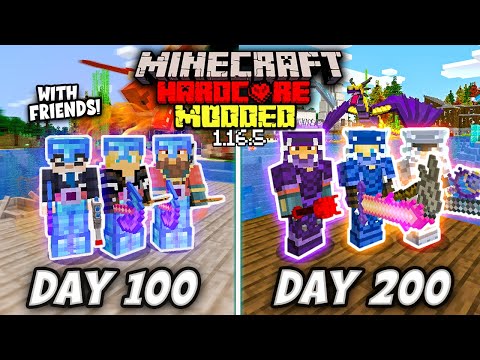 SURVIVING 200 DAYS IN HARDCORE MODDED MINECRAFT WITH FRIENDS