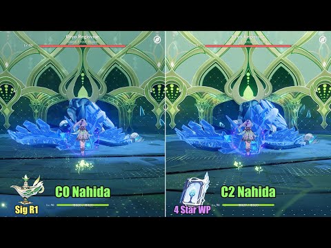 Nahida: C0 & Signature vs Nahida C2 NOT Signature | Genshin Impact