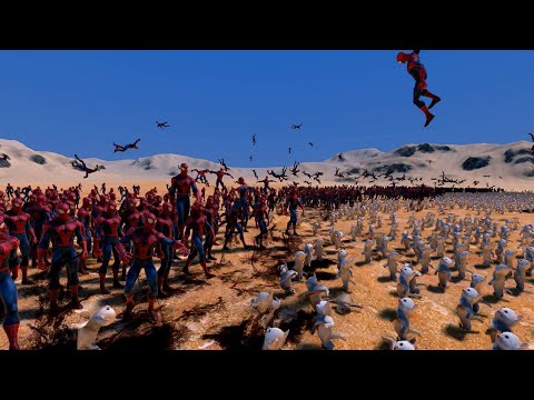 10000 Super Kitten vs 1000 Spiderman | Ultimate Epic Battle Simulator