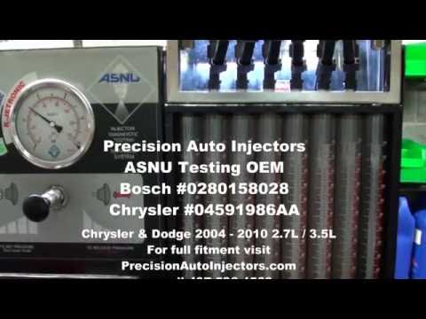 Genuine OEM #04591986AA Bosch #0280158028 Chrsyler Dodge 3.5L 2.7L 4.0L Fuel Injectors Testing