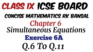 Exercise 6A Class 9 Maths ICSE Board