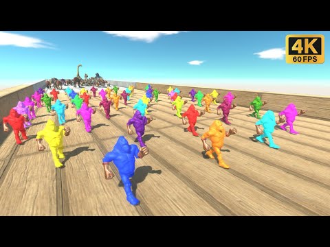 Race to eat 50 Neon Wolverillas - Animal Revolt Battle Simulator