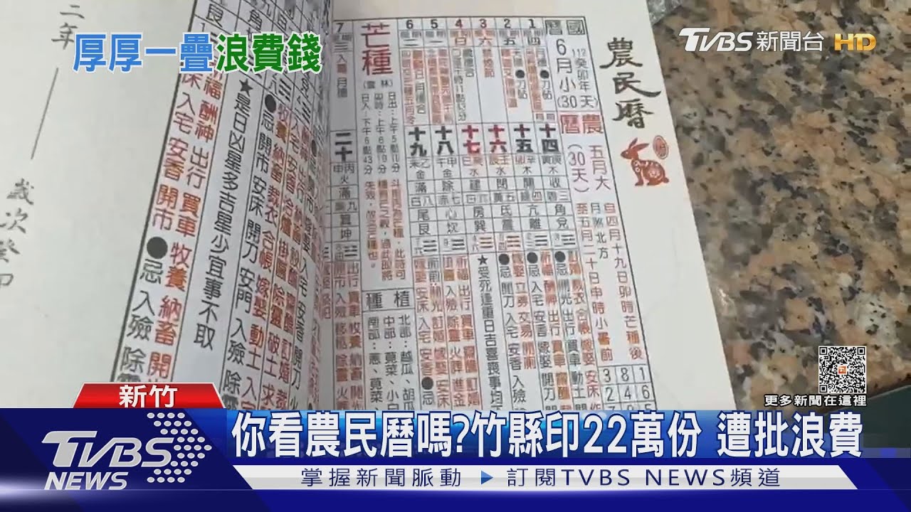 你看農民曆嗎?竹縣印22萬份 遭批浪費