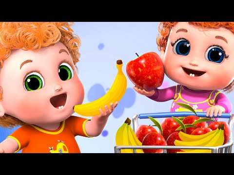 Apples and Bananas Two | kids cartoon | 4k nursery rhymes & baby songs | Blue Fish 2024