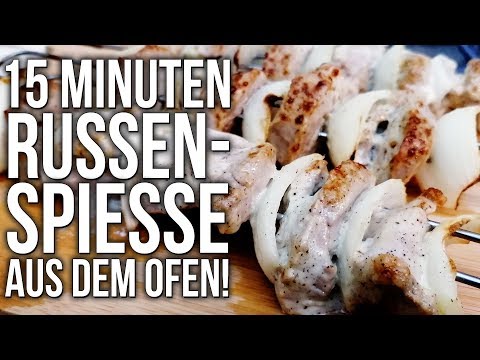 REZEPT: 15 MINUTEN RUSSENSPIEßE AUS DEM OFEN - schnell und einfach selber machen!