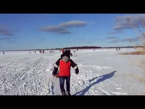 Wejście na lodowisko - jezioro Gardno