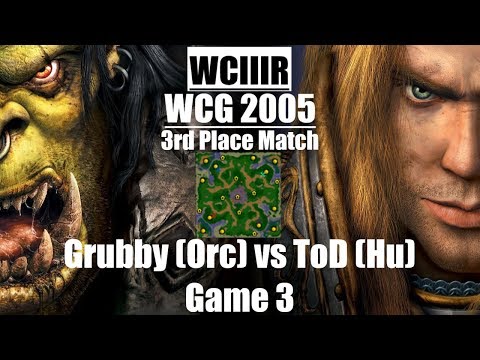 Warcraft 3 - WCG 2005 (3rd Place Match) Grubby (Orc) vs ToD (Hu) Game 3