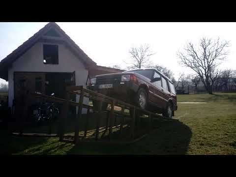 Najazd samochodowy, mobilny. Test z Land Rover Discovery, waga 2t.