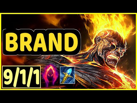 BRAND VS SWAIN - 9/1/1 KDA MID GAMEPLAY