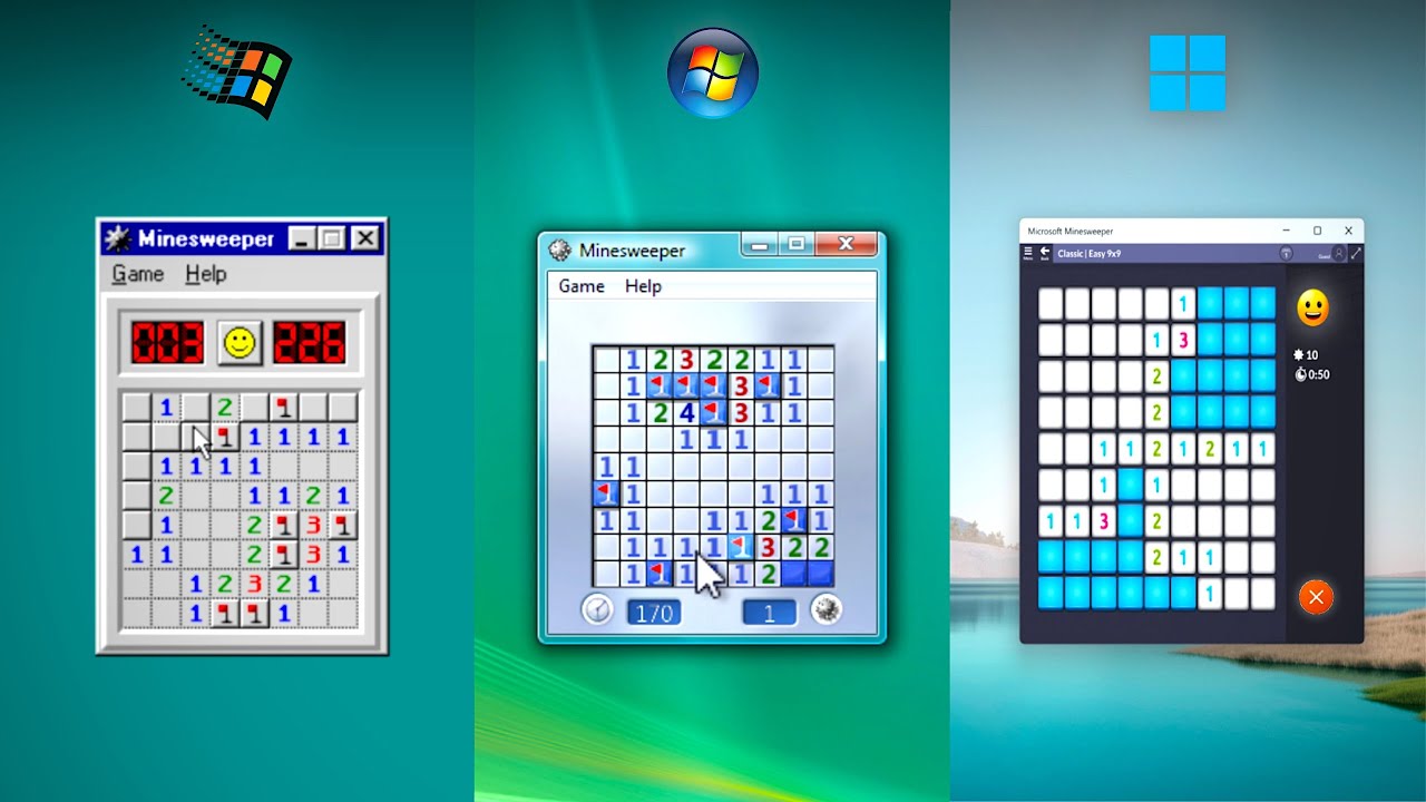 Minesweeper in EVERY Windows Version