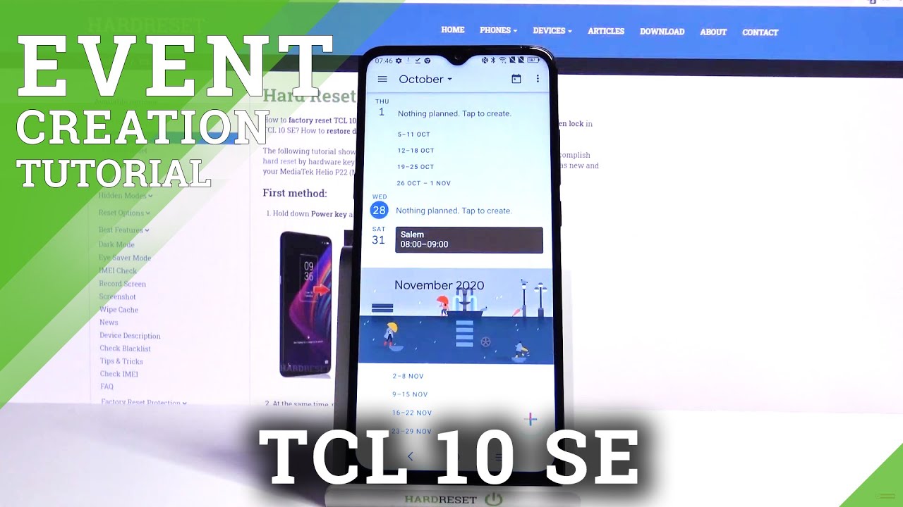 Add Reminder to Calendar App - TCL 10 SE and Events Creating